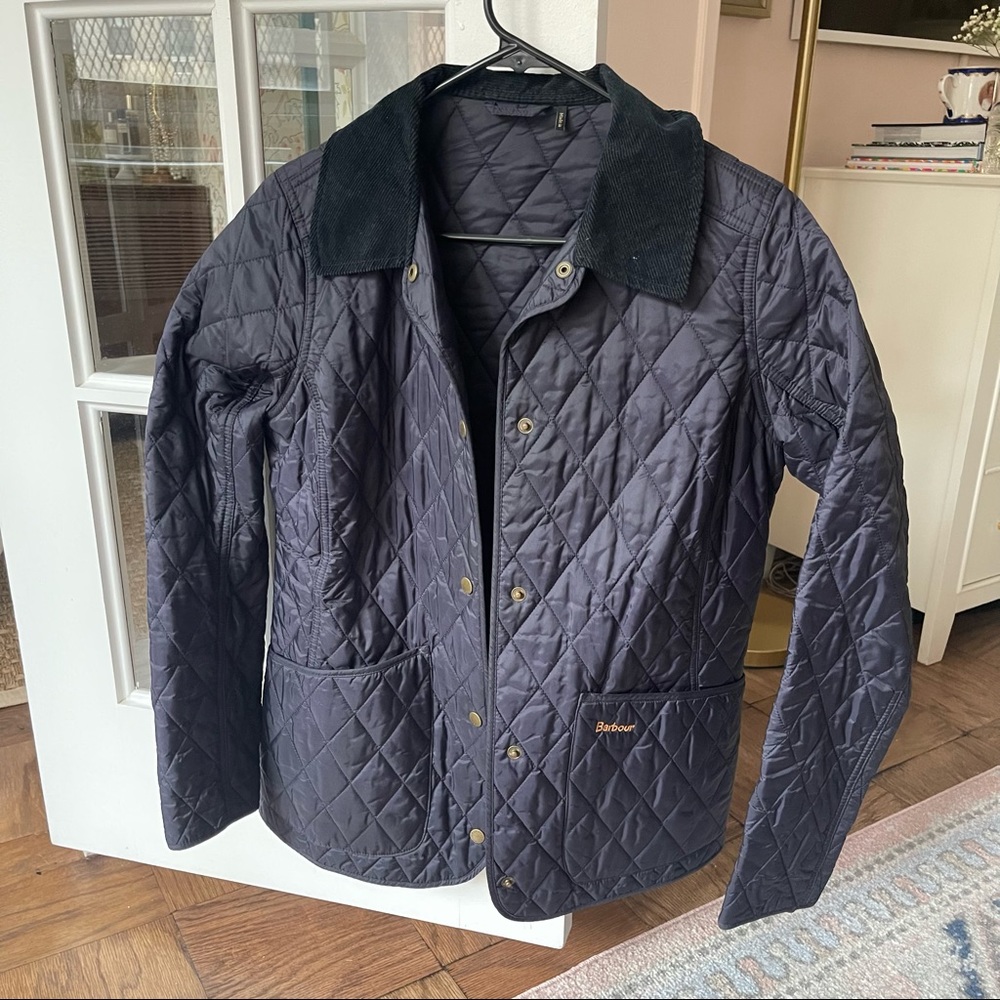 barbour annandale jacket in navy, size 6